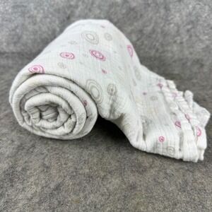 aden + anais Polka Dot Baby Blanket Muslin White Pink Gray Circle Swirl Bullseye